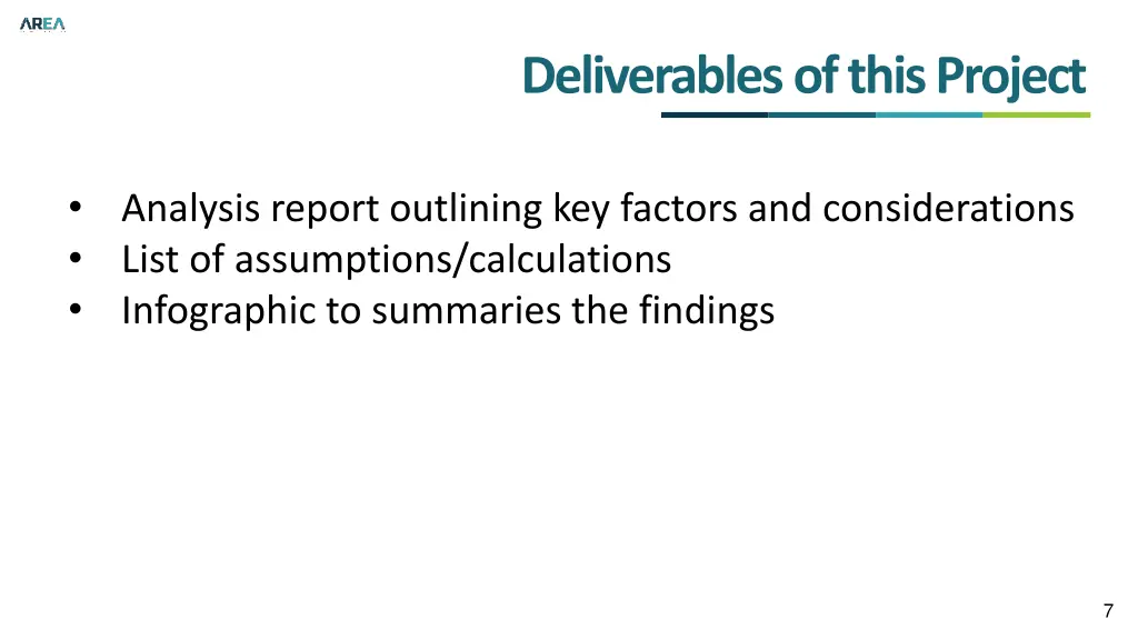 deliverables of this project