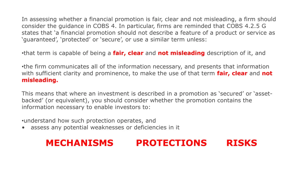 in assessing whether a financial promotion