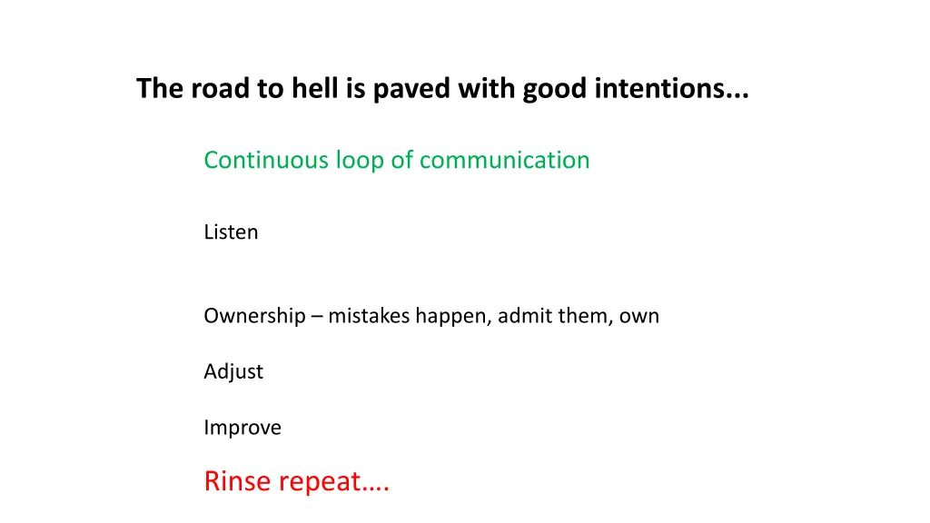 the road to hell is paved with good intentions