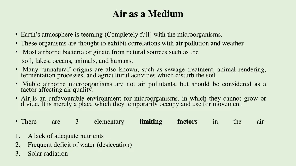 air as a medium