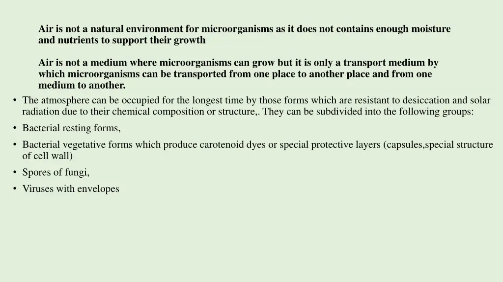 air is not a natural environment