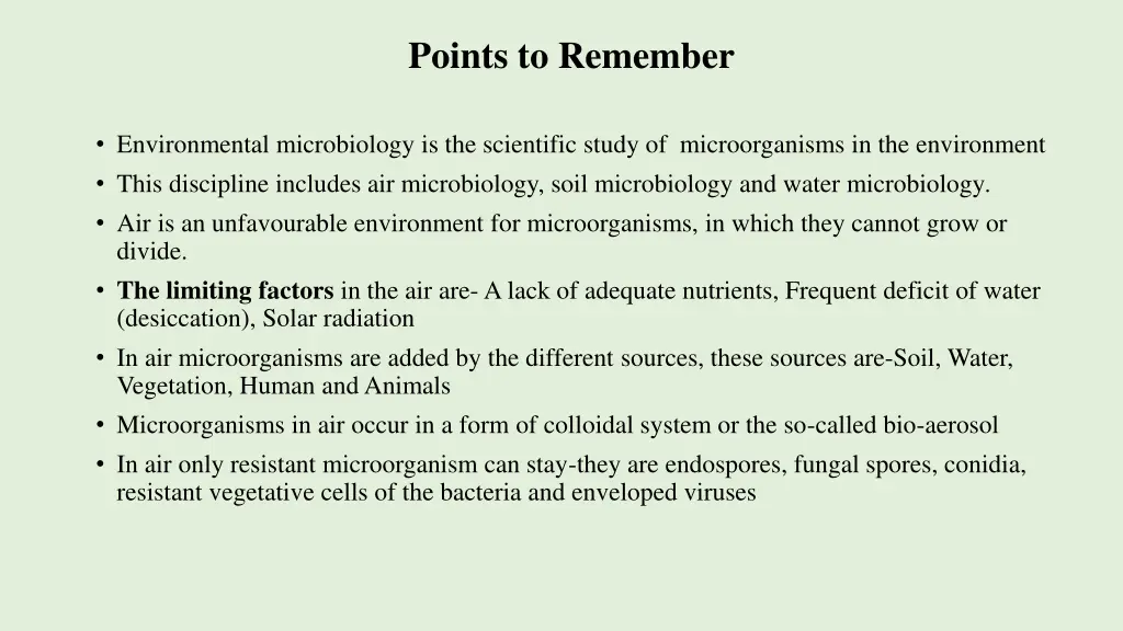 points to remember