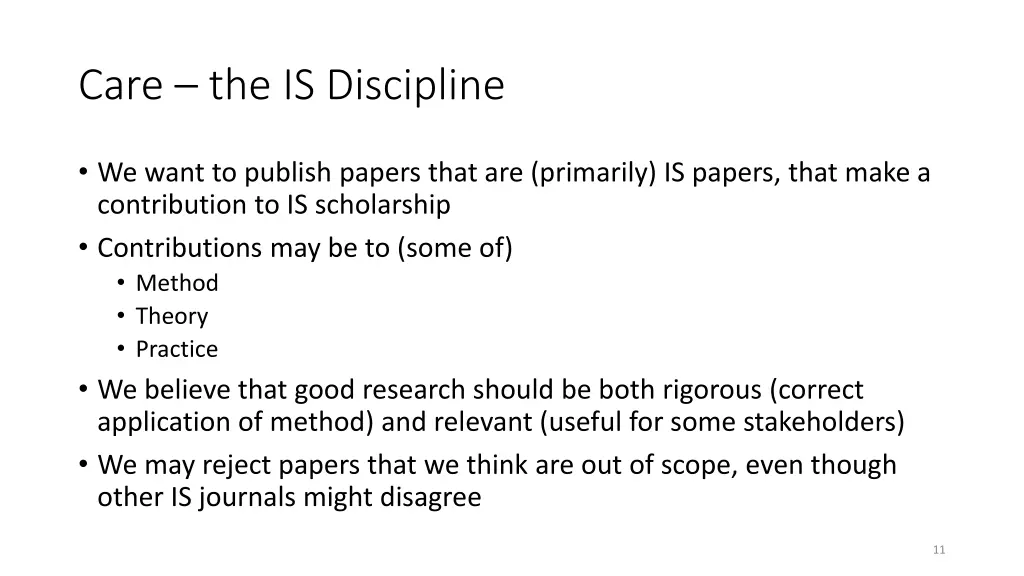 care the is discipline