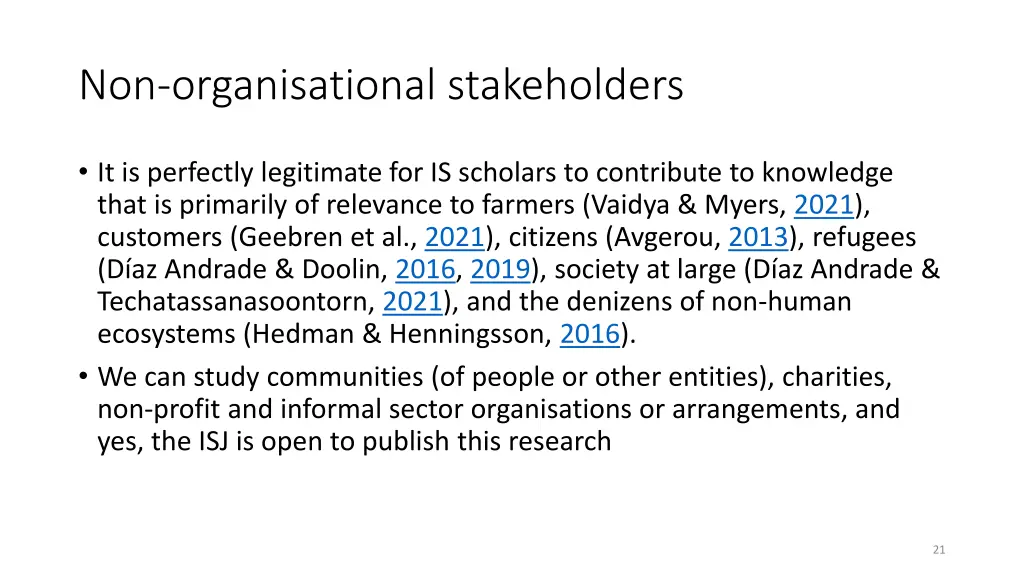 non organisational stakeholders