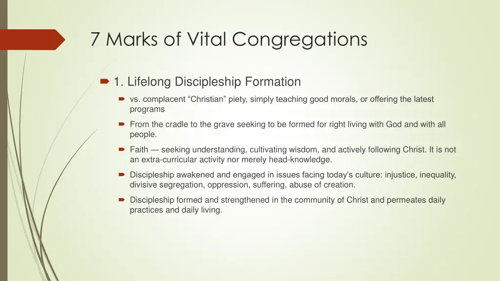 7 marks of vital congregations 1
