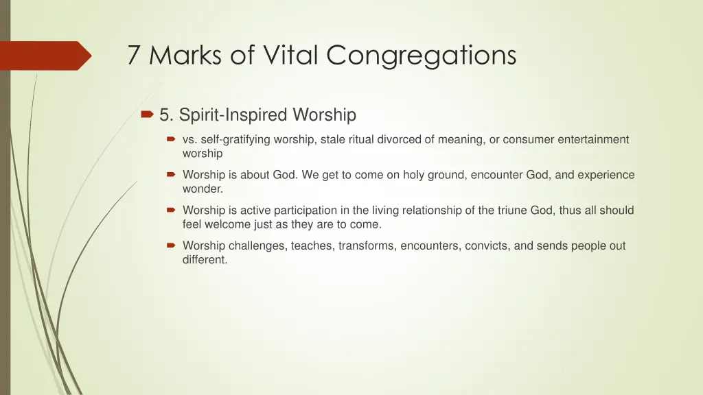7 marks of vital congregations 5