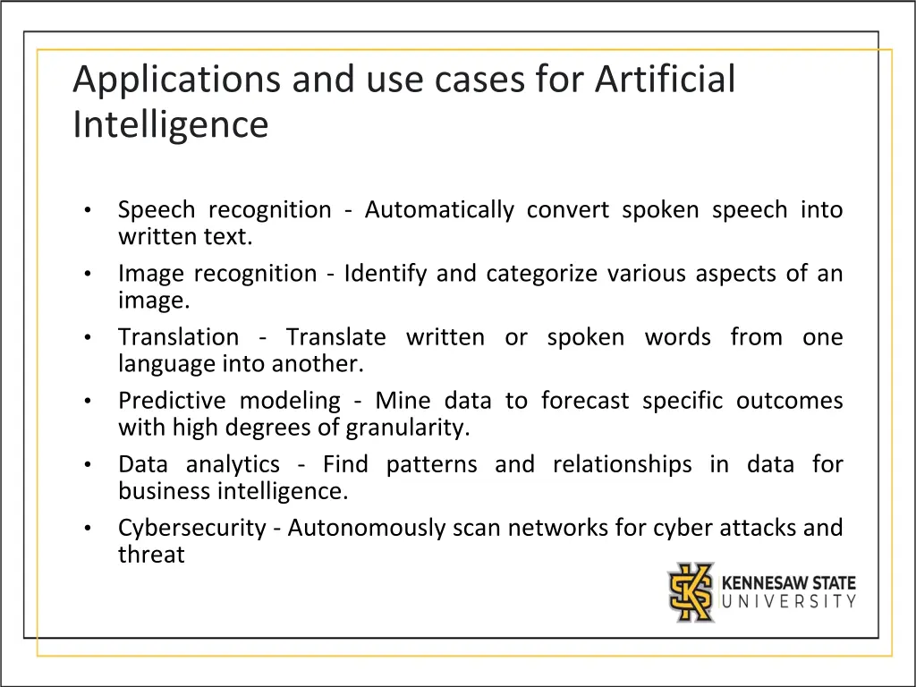 applications and use cases for artificial