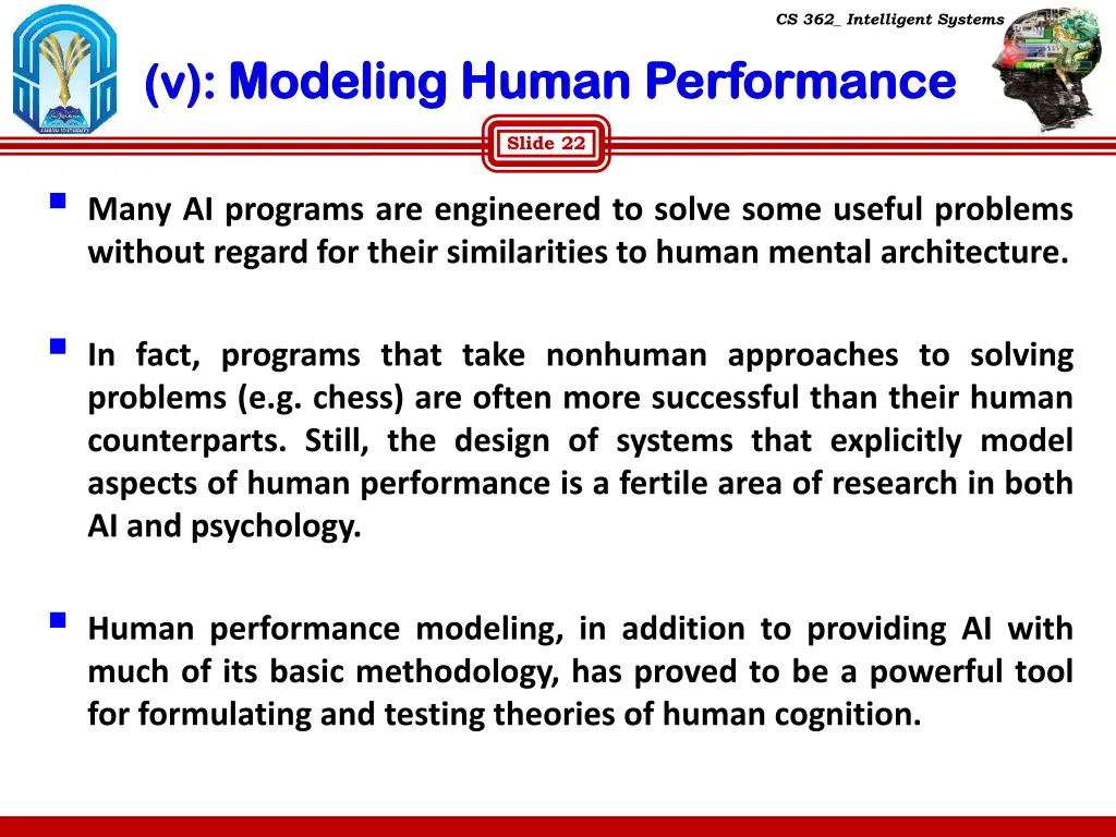 cs 362 intelligent systems 19