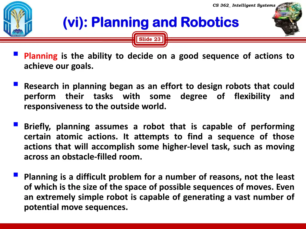 cs 362 intelligent systems 20