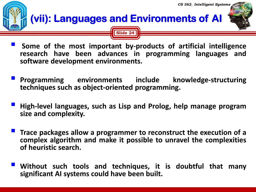 cs 362 intelligent systems 21