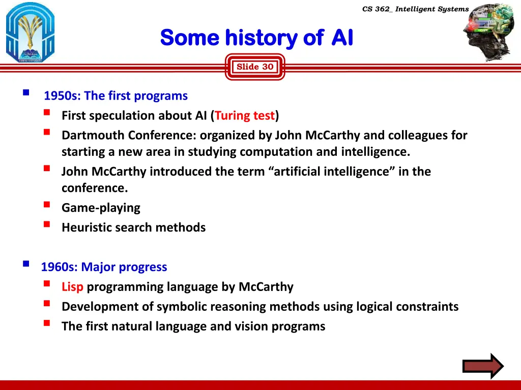 cs 362 intelligent systems 27