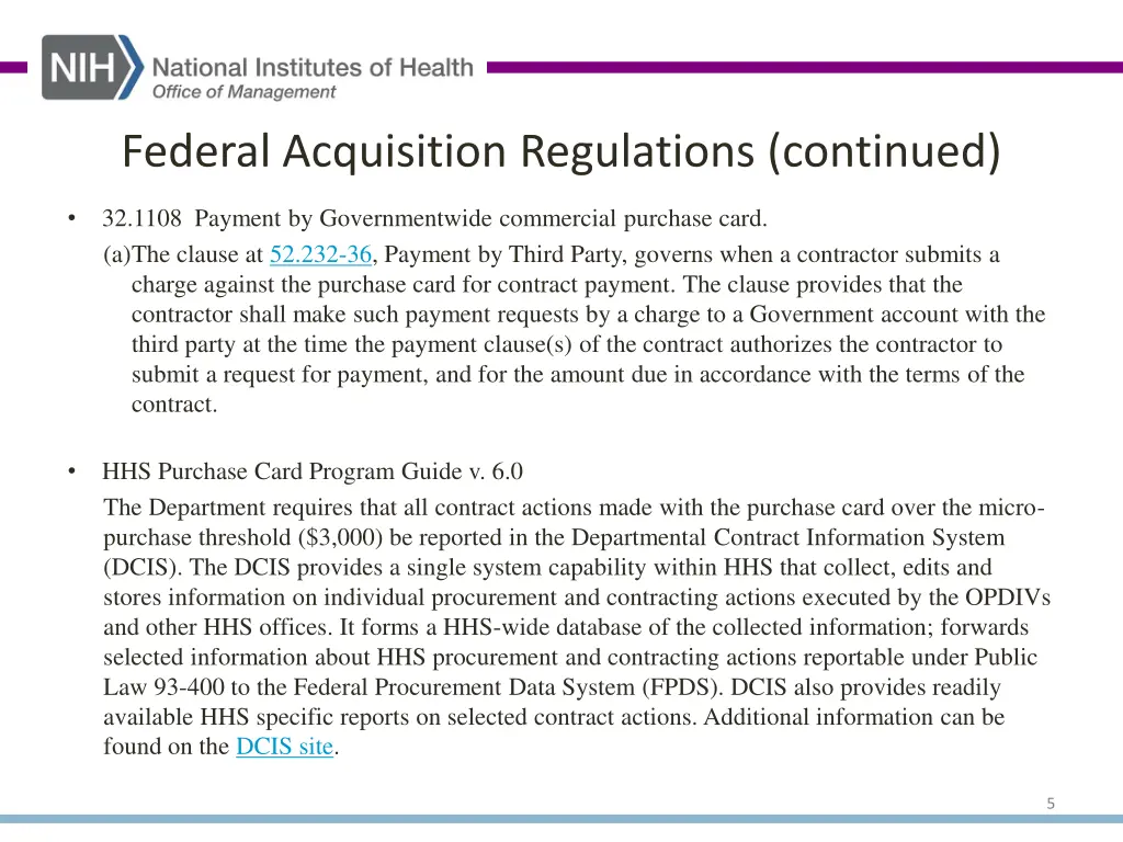 federal acquisition regulations continued