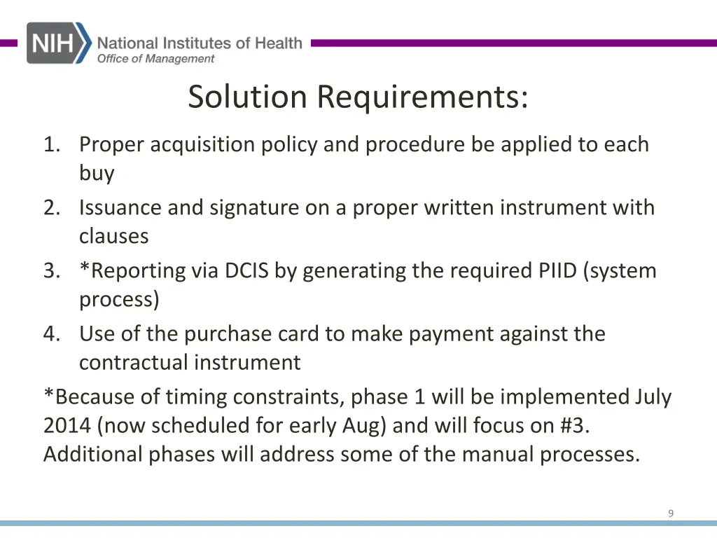 solution requirements