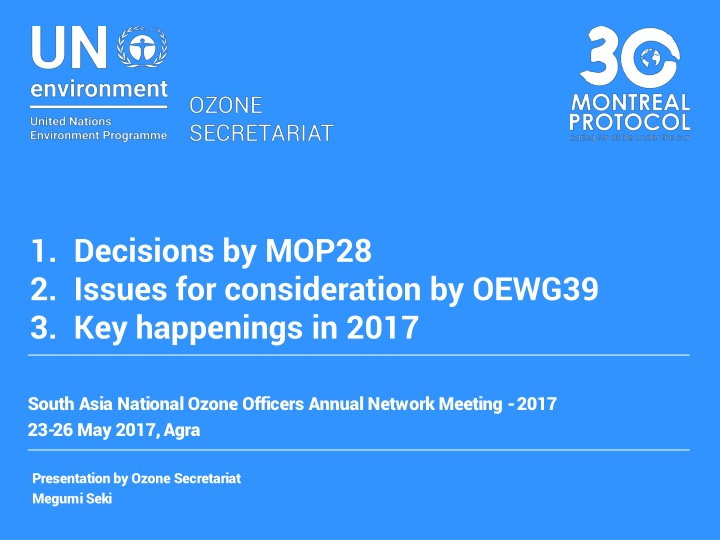 1 decisions by mop28 2 issues for consideration