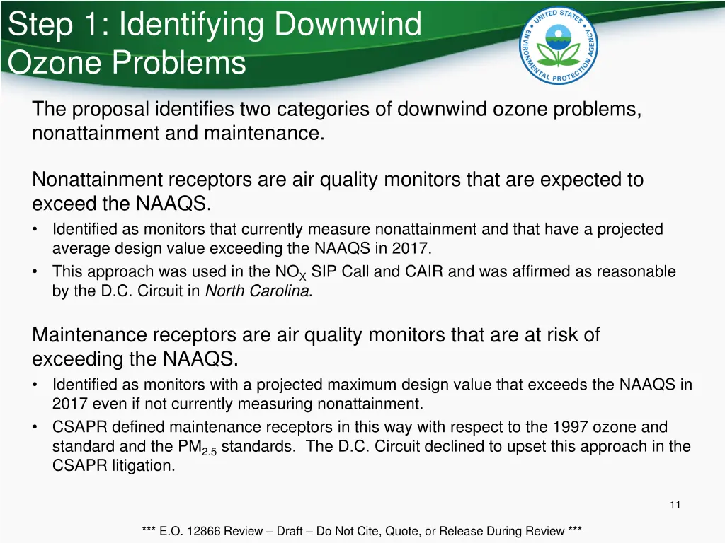 step 1 identifying downwind ozone problems
