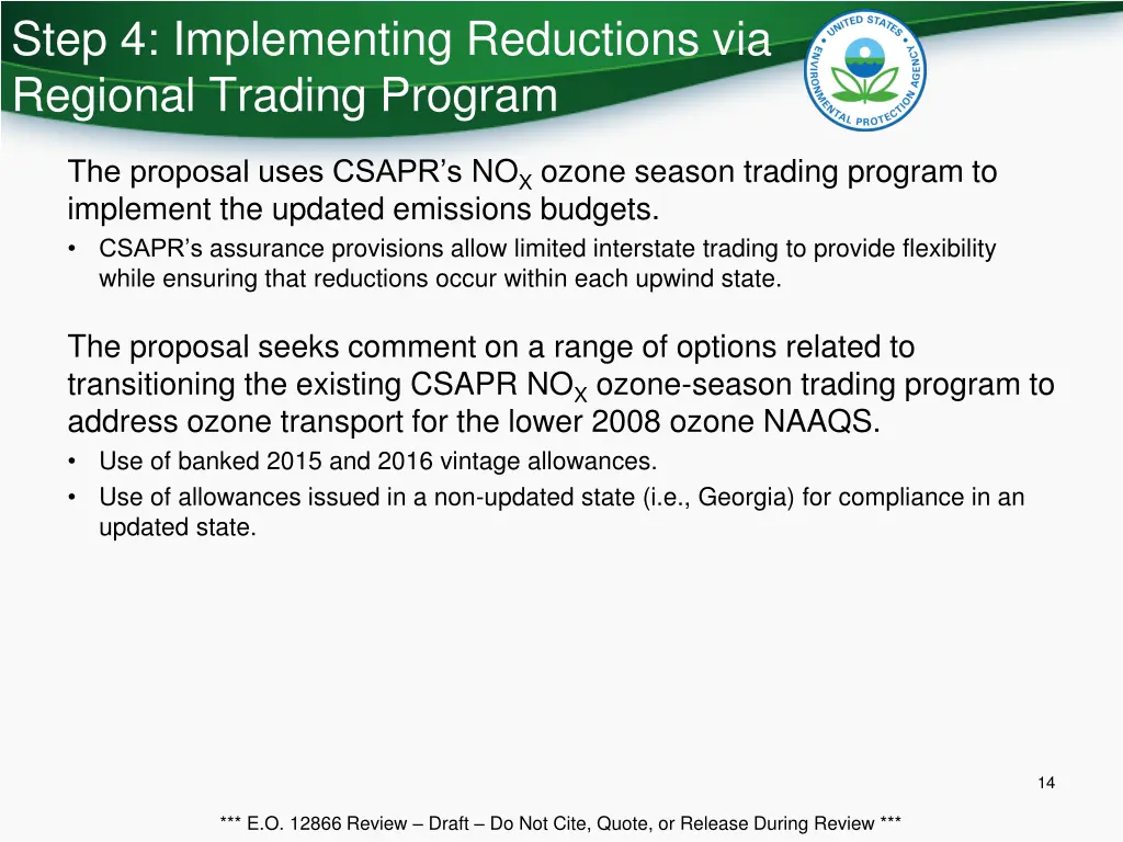 step 4 implementing reductions via regional