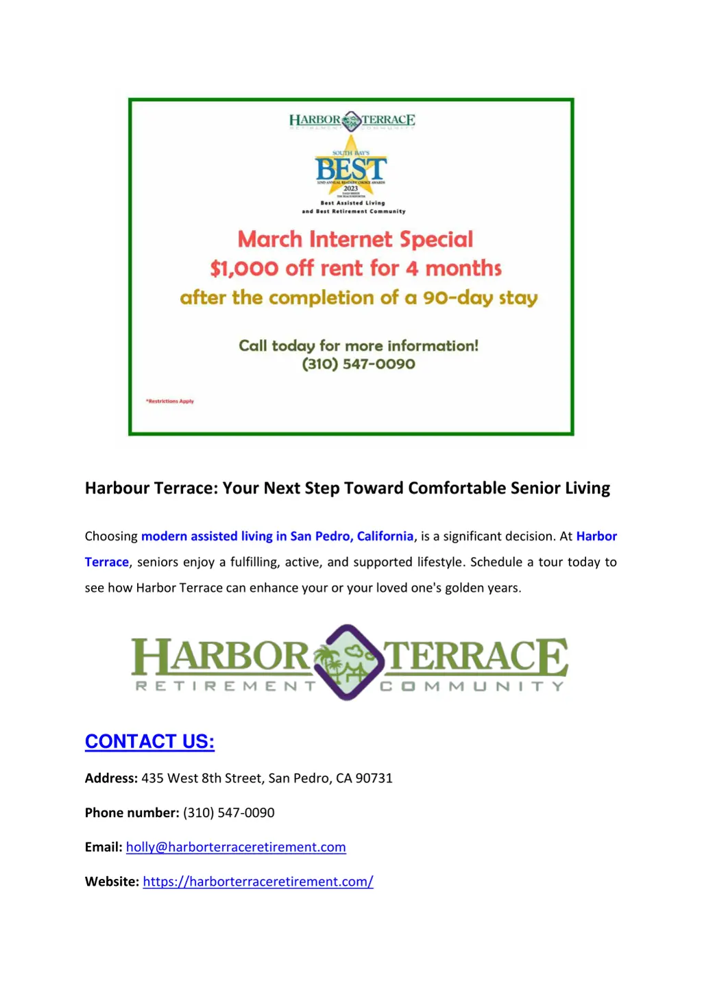 harbour terrace your next step toward comfortable