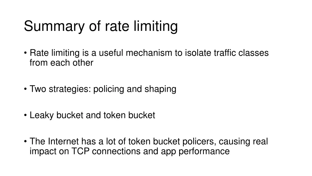 summary of rate limiting