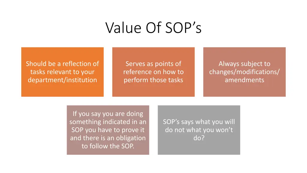value of sop s