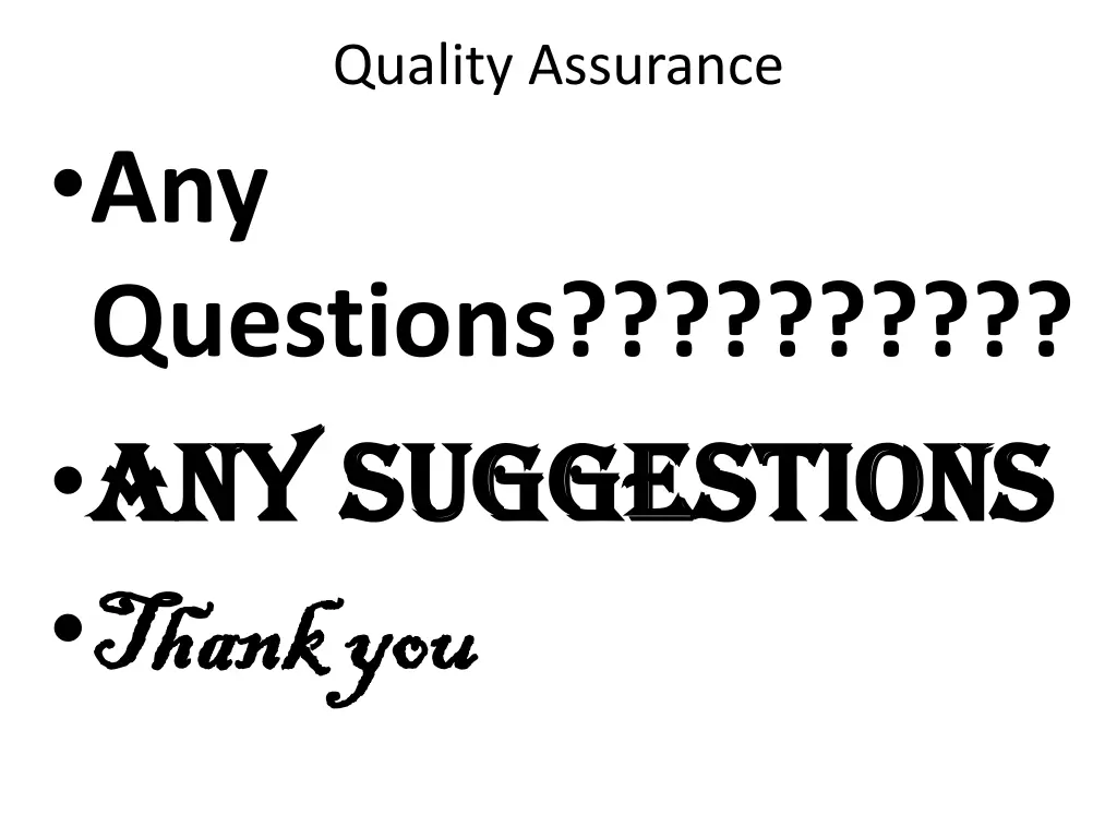 quality assurance 16