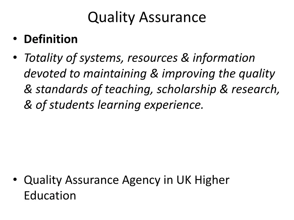 quality assurance 2