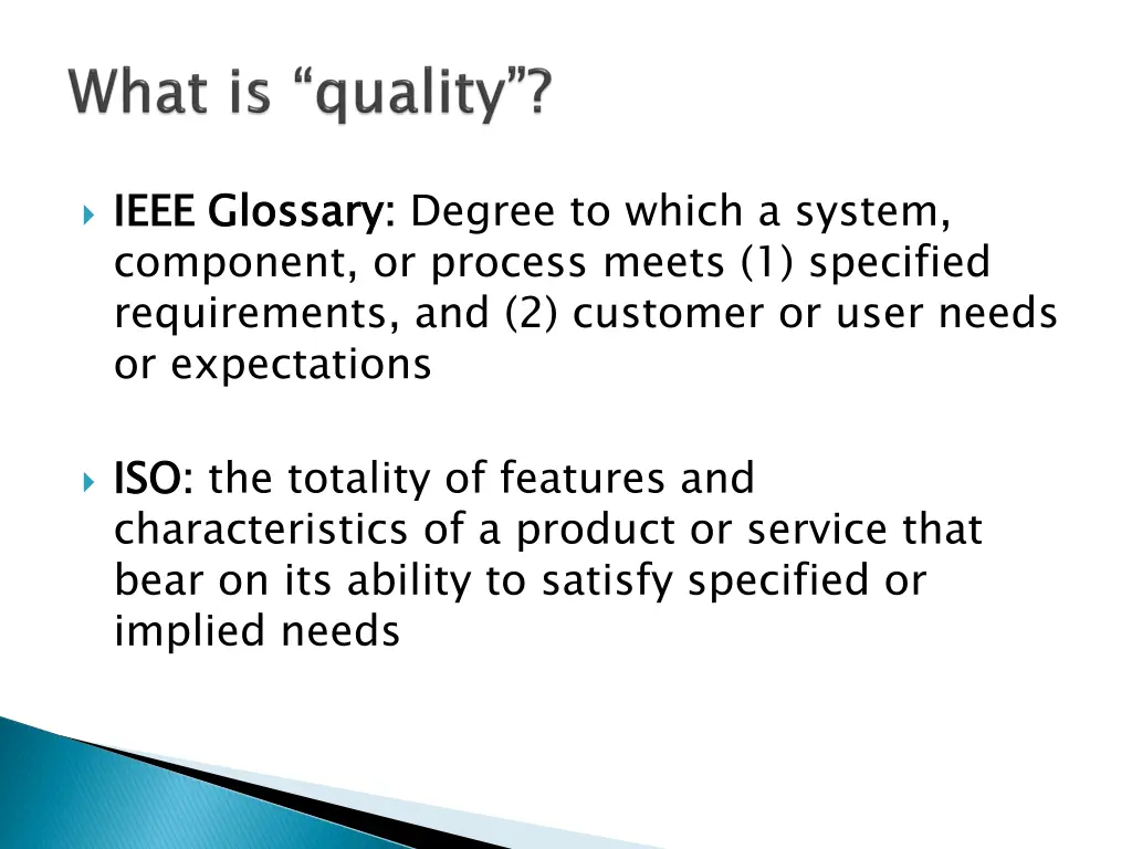 ieee glossary component or process meets