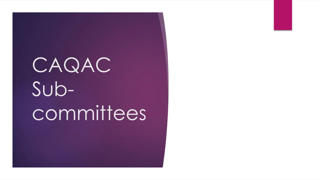 caqac sub committees