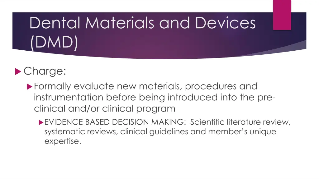 dental materials and devices dmd