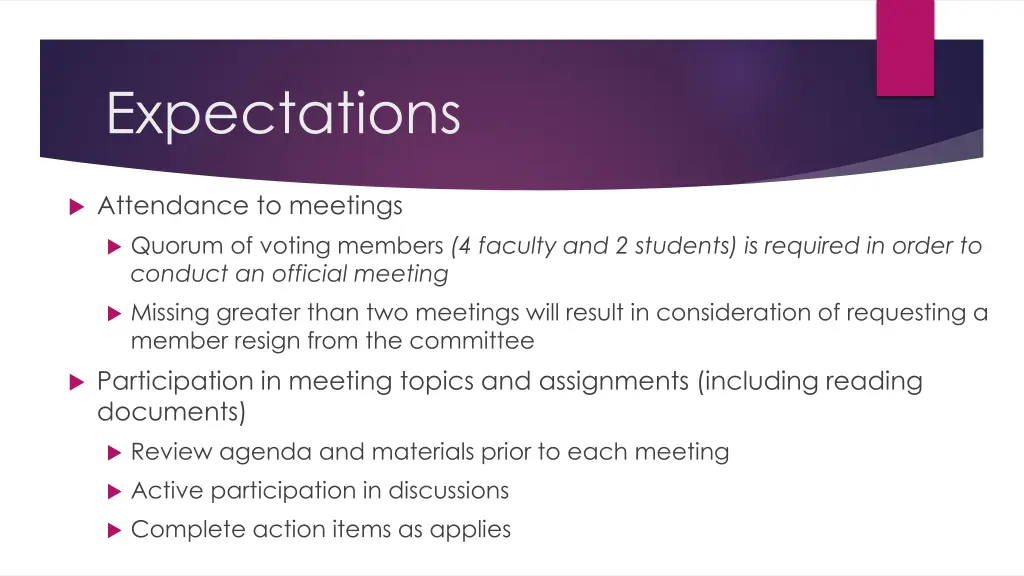 expectations