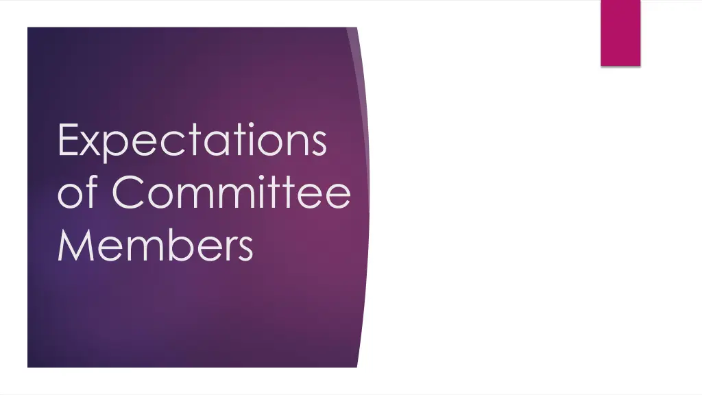 expectations of committee members