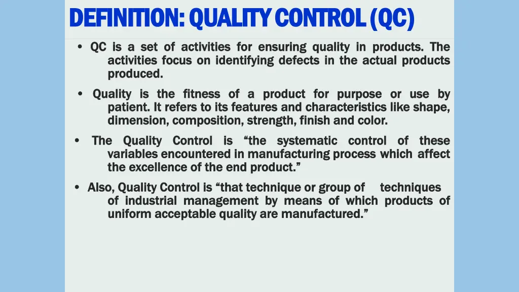 definition quality control qc definition quality