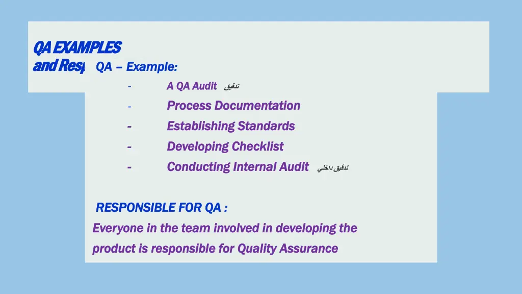qa examples qa examples and responsibilities