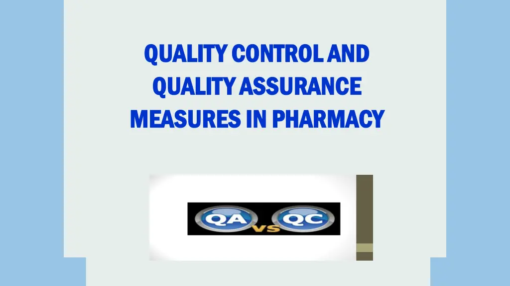 quality control and quality control and quality