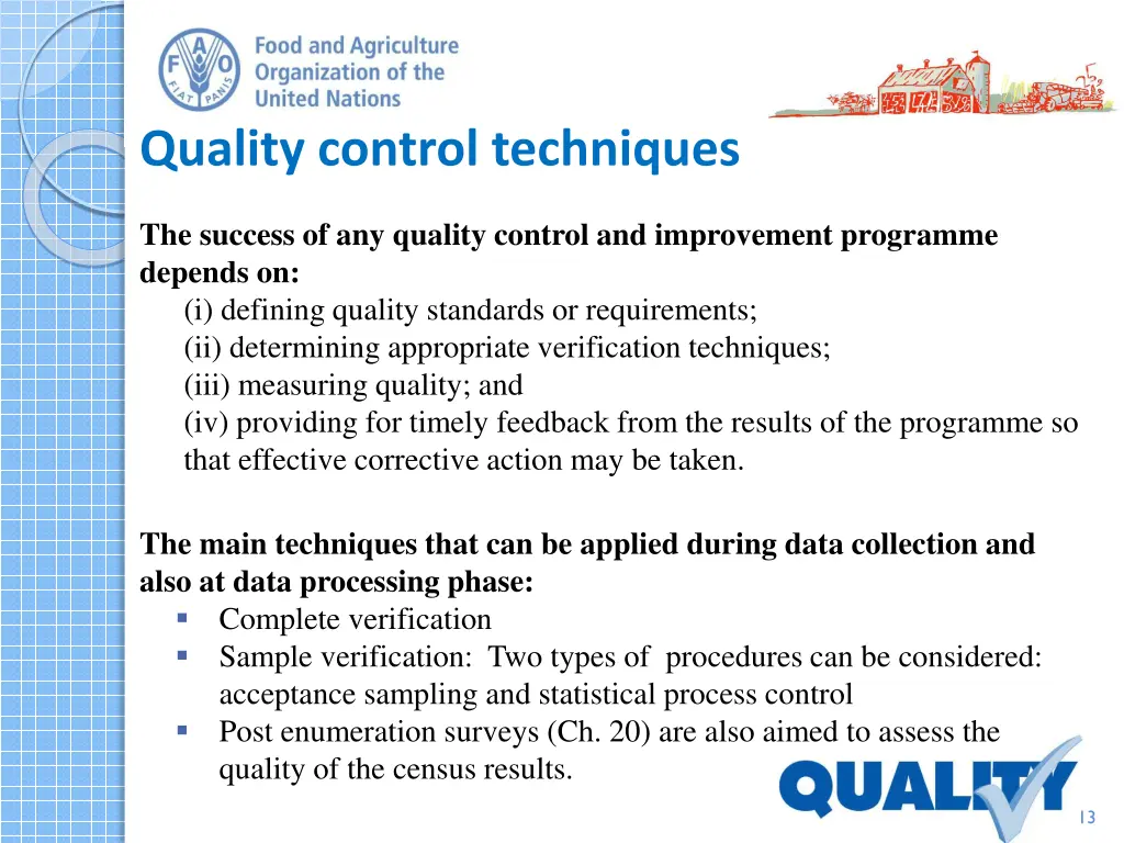 quality control techniques