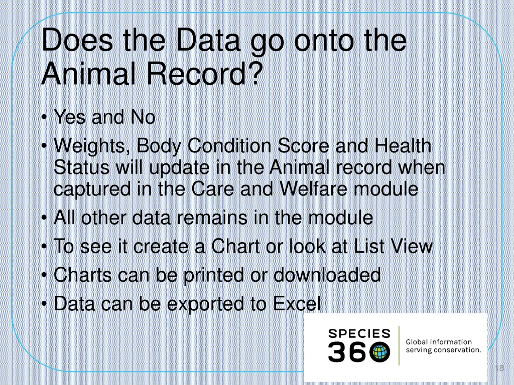 does the data go onto the animal record