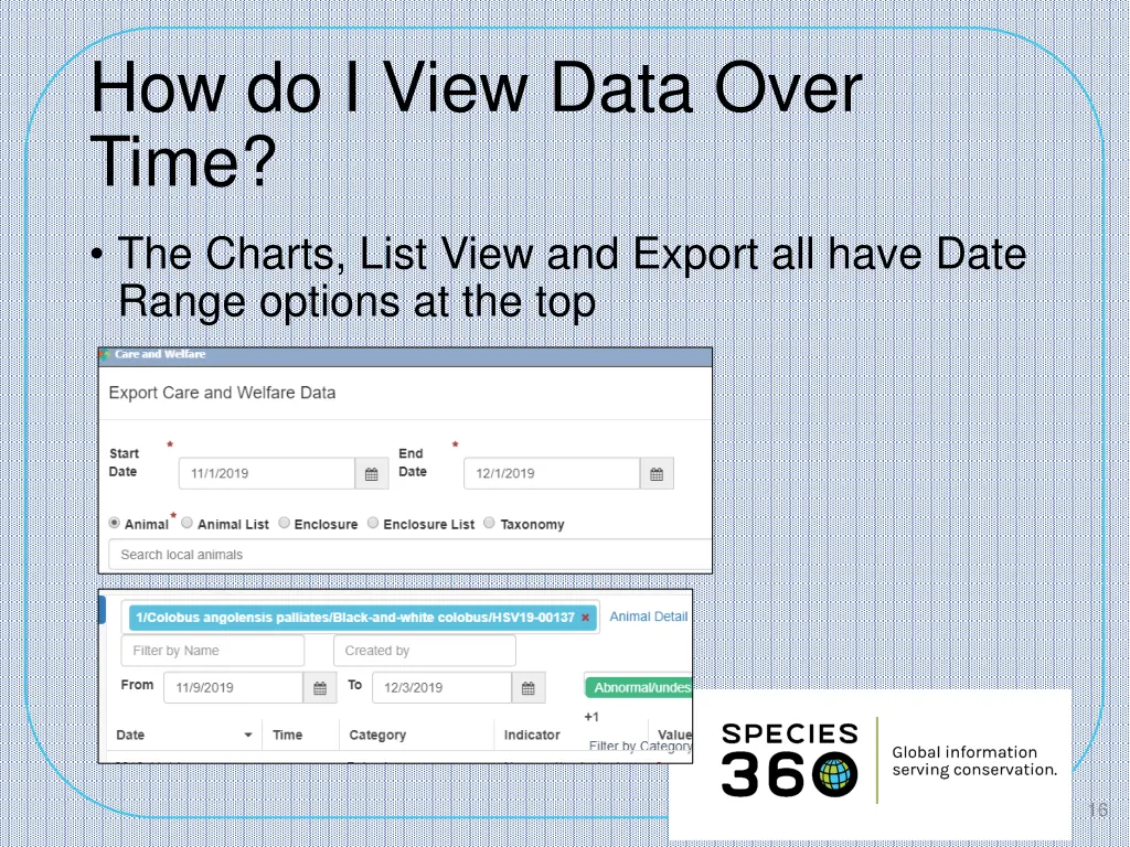 how do i view data over time