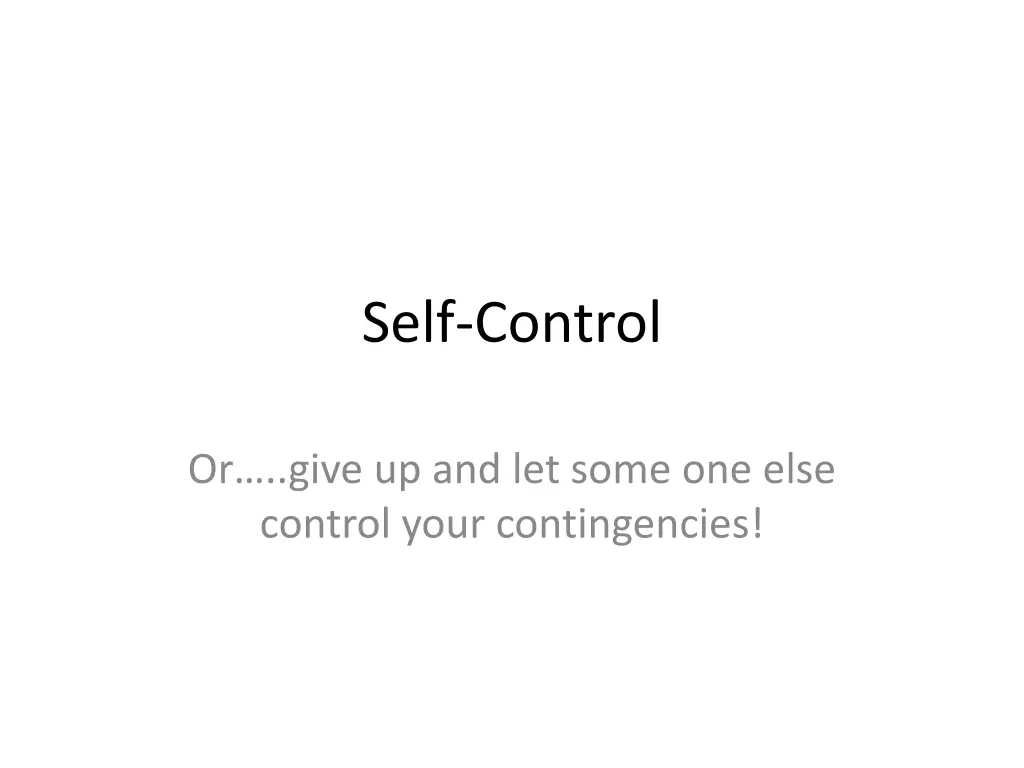 self control