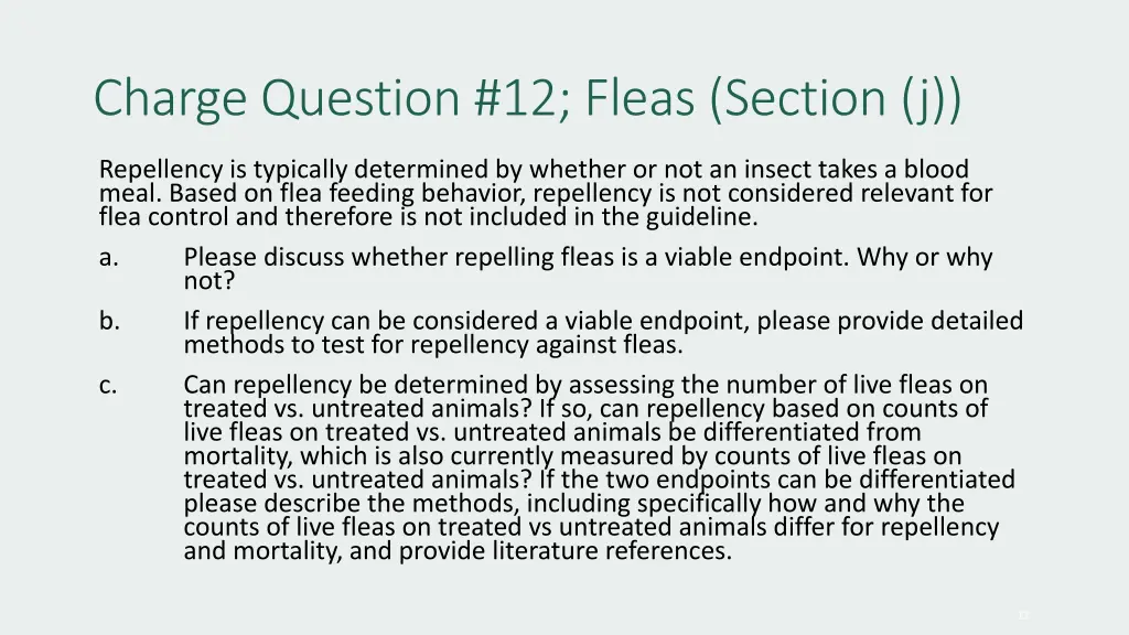 charge question 12 fleas section j