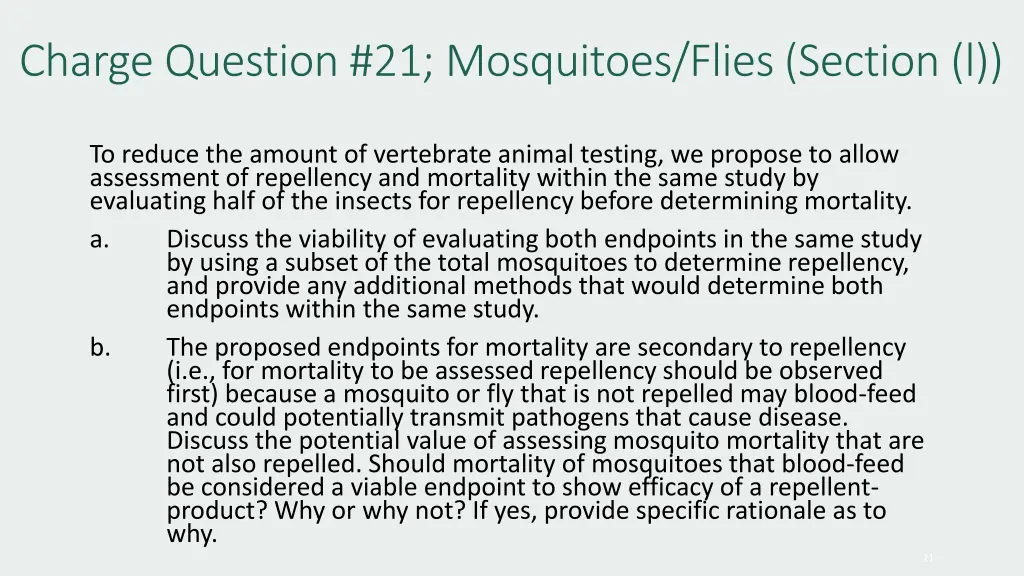 charge question 21 mosquitoes flies section l