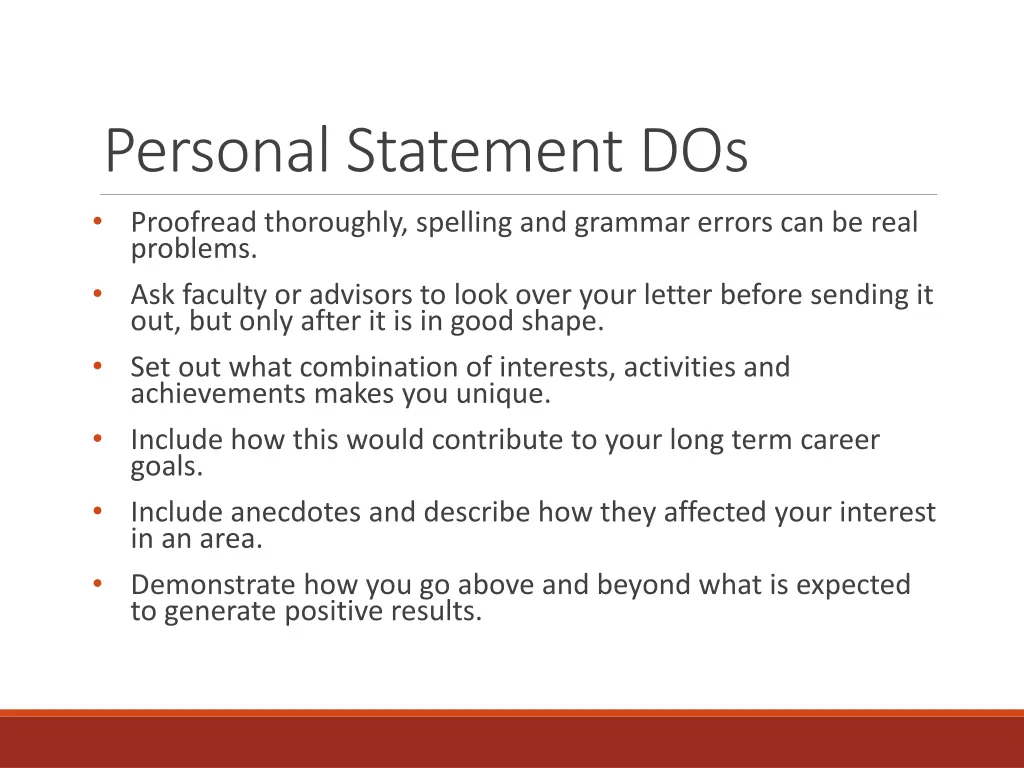 personal statement dos proofread thoroughly