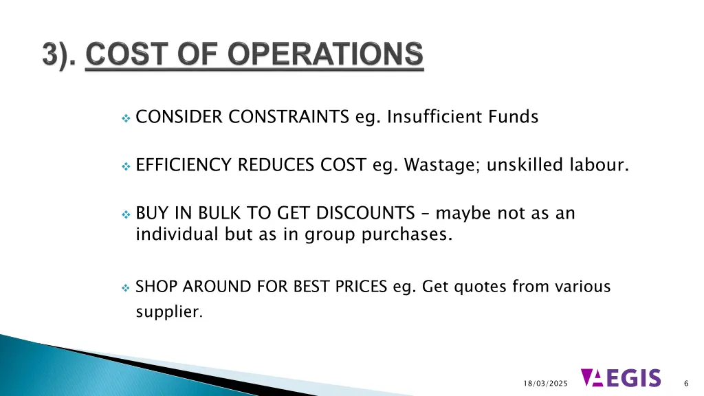 consider constraints eg insufficient funds