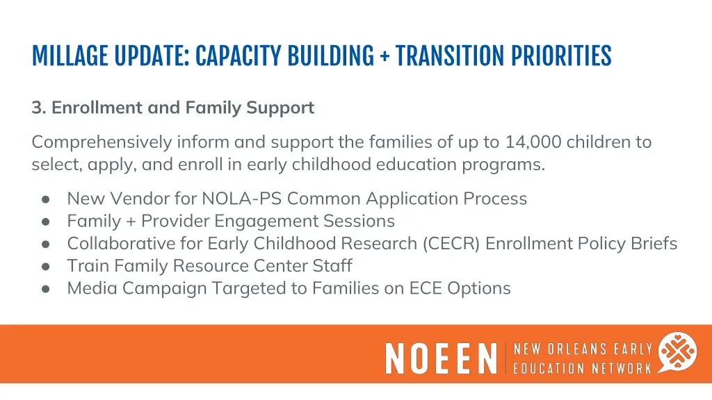 millage update capacity building transition 2