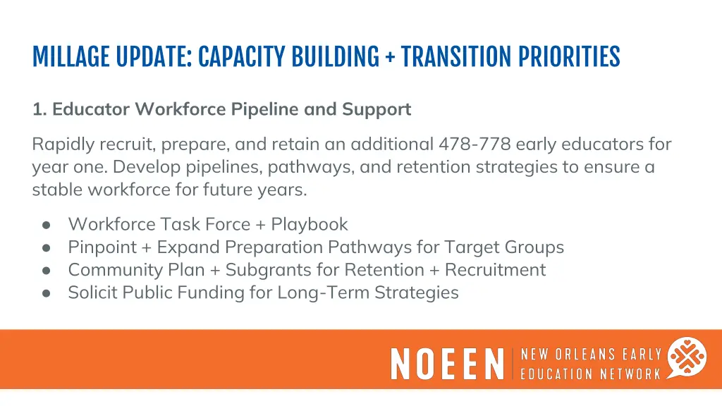 millage update capacity building transition