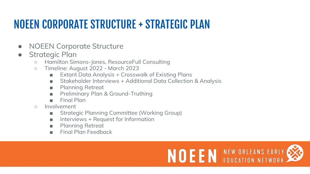 noeen corporate structure strategic plan