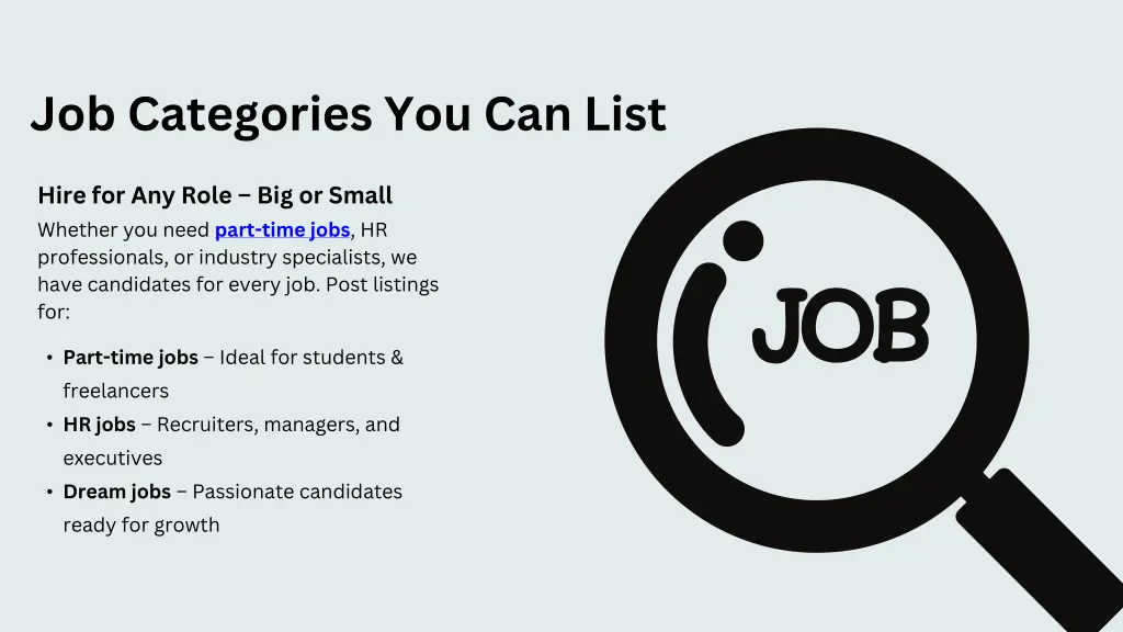 job categories you can list