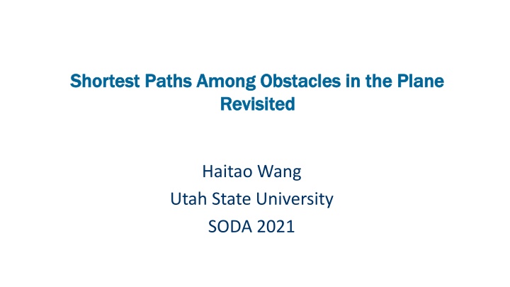 shortest paths among obstacles in the plane