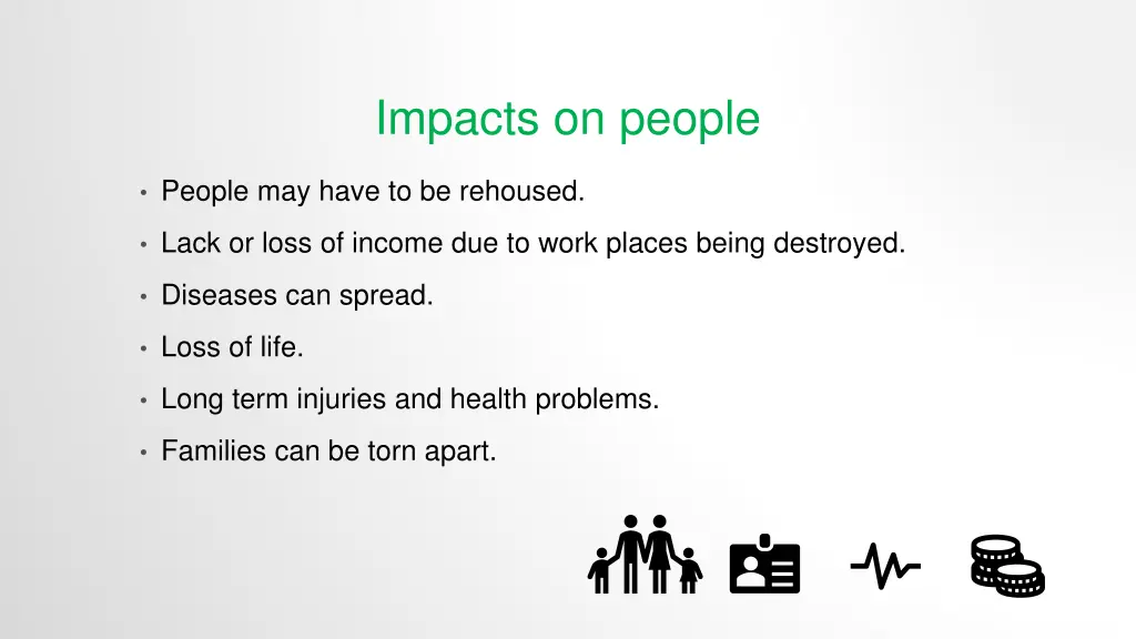 impacts on people