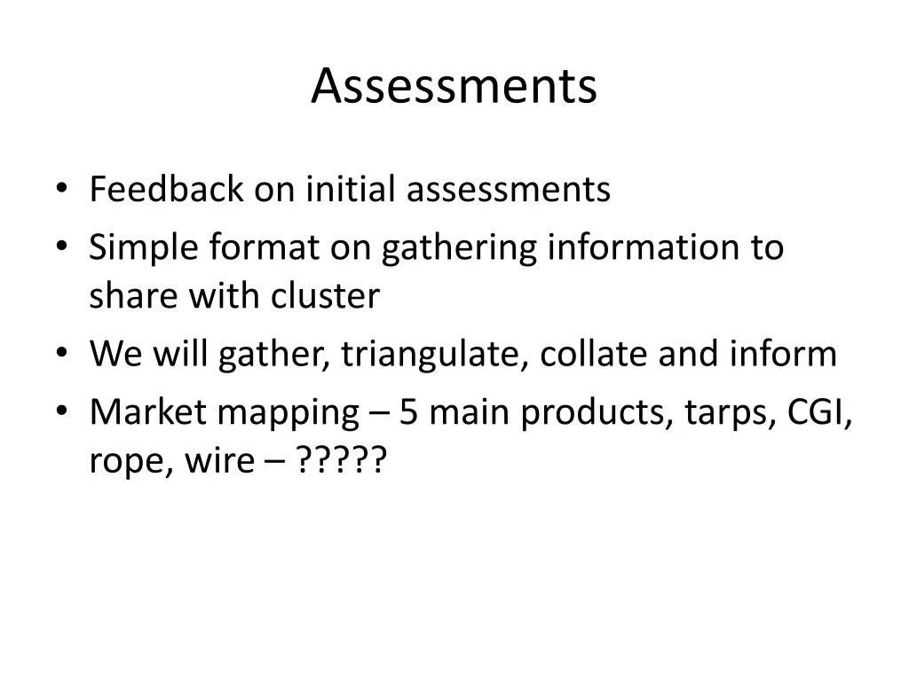 assessments