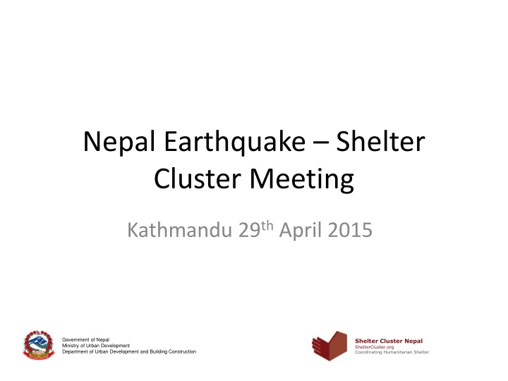 nepal earthquake shelter cluster meeting