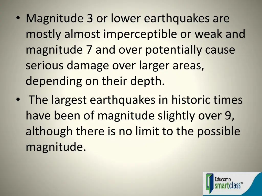 magnitude 3 or lower earthquakes are mostly